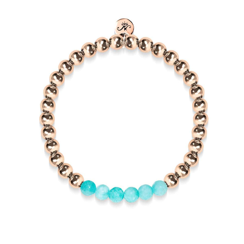 Cheerful | 18k Rose Gold | Aquamarine Jade | Gemstone Expression Bracelet