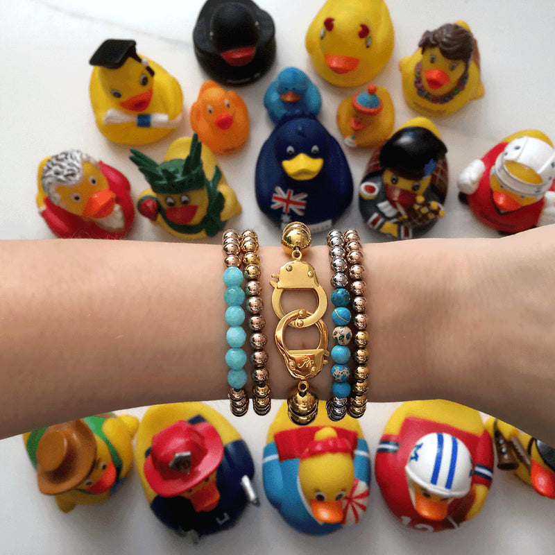 Cheerful | 18k Rose Gold | Aquamarine Jade | Gemstone Expression Bracelet