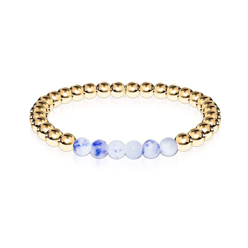 Joyful | 18k Gold | Porcelain Jade | Gemstone Expression Bracelet