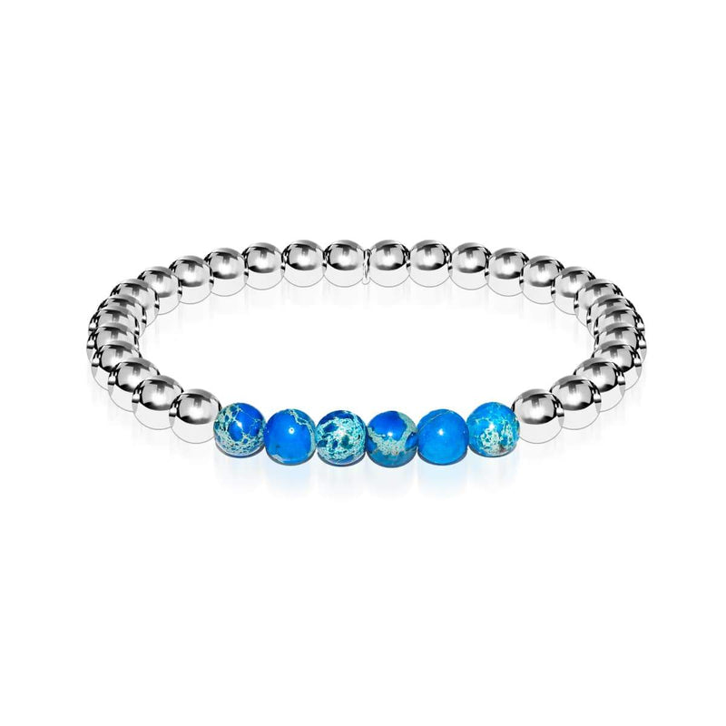 Jubilant | Silver | Dark Blue Emperor Gemstone | Expression Bracelet