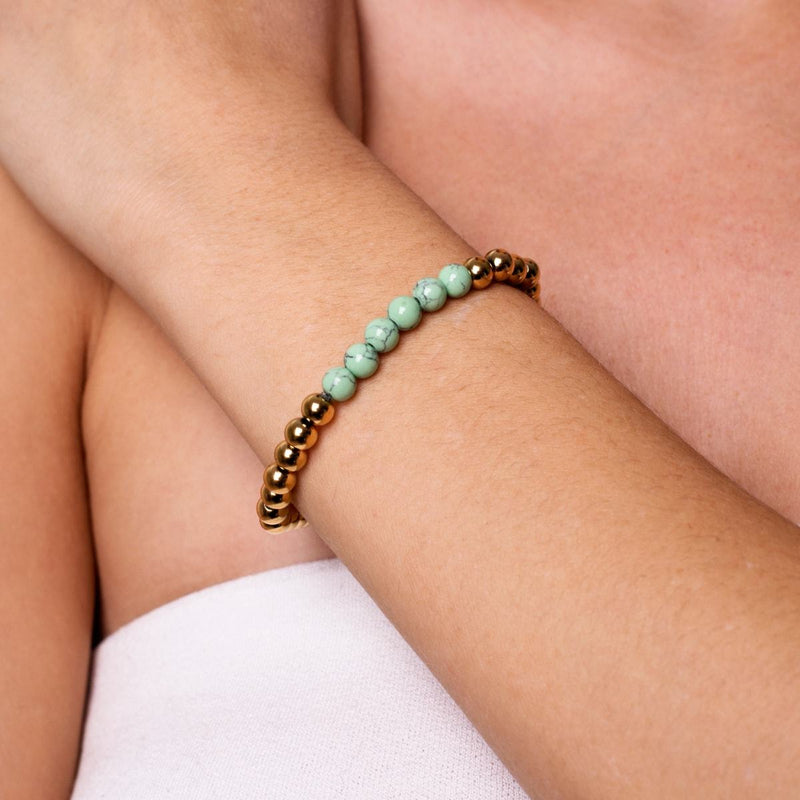 Proud | 18k Gold | Green Turquoise | Gemstone Expression Bracelet