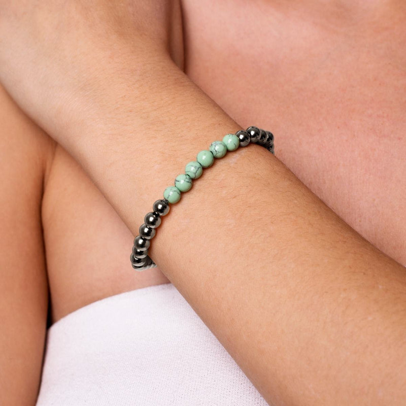 Proud | Silver | Green Turquoise | Gemstone Expression Bracelet