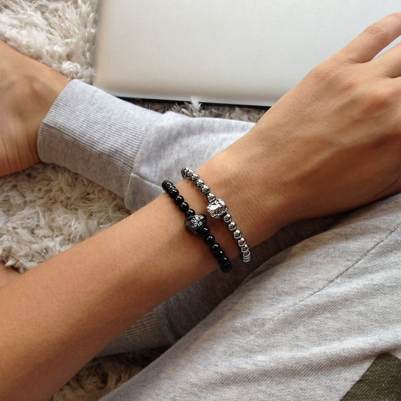 Vader | Charcoal Steel | Crystal Charm Bracelet