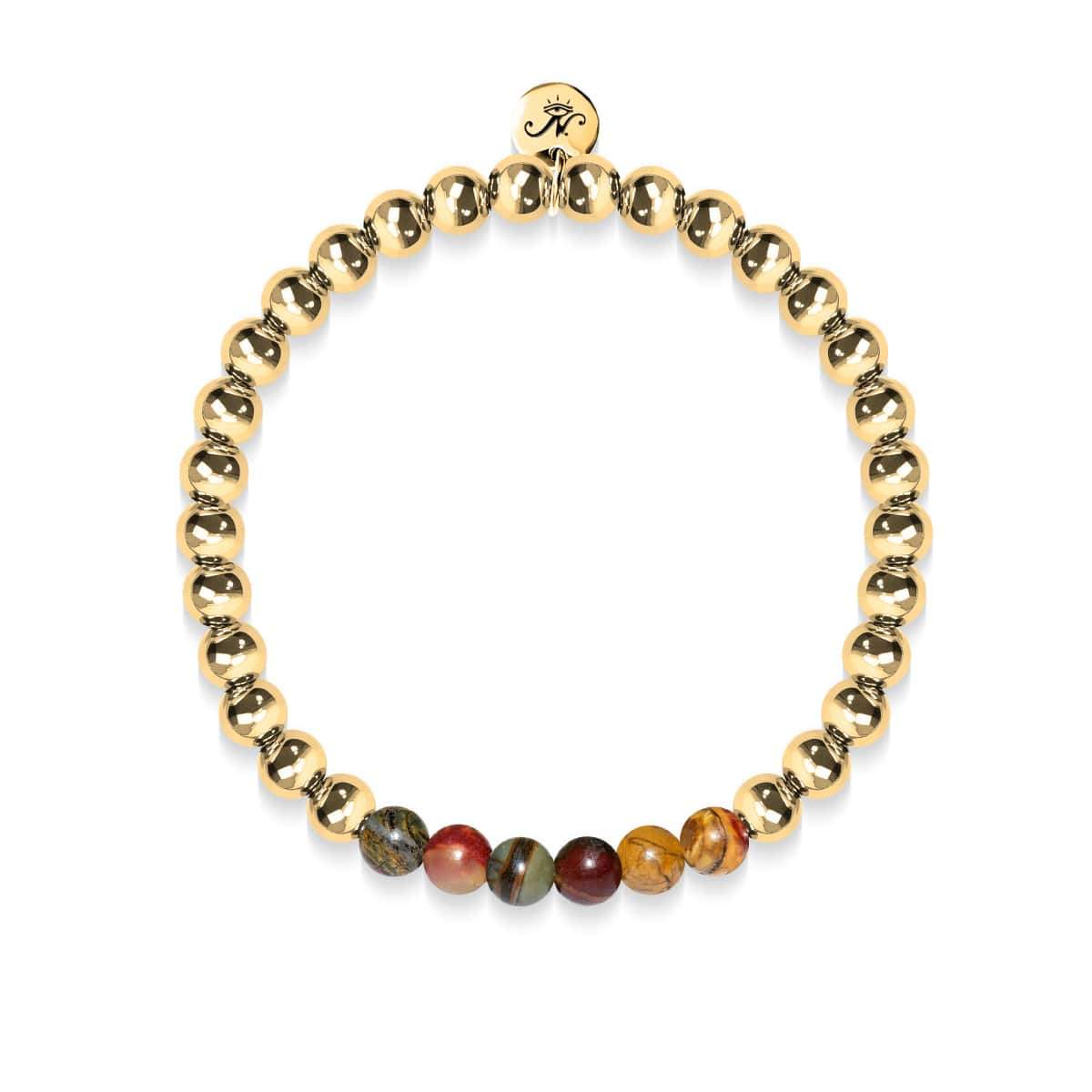 Wild | 18k Gold | Red Picasso Jasper | Gemstone Expression Bracelet
