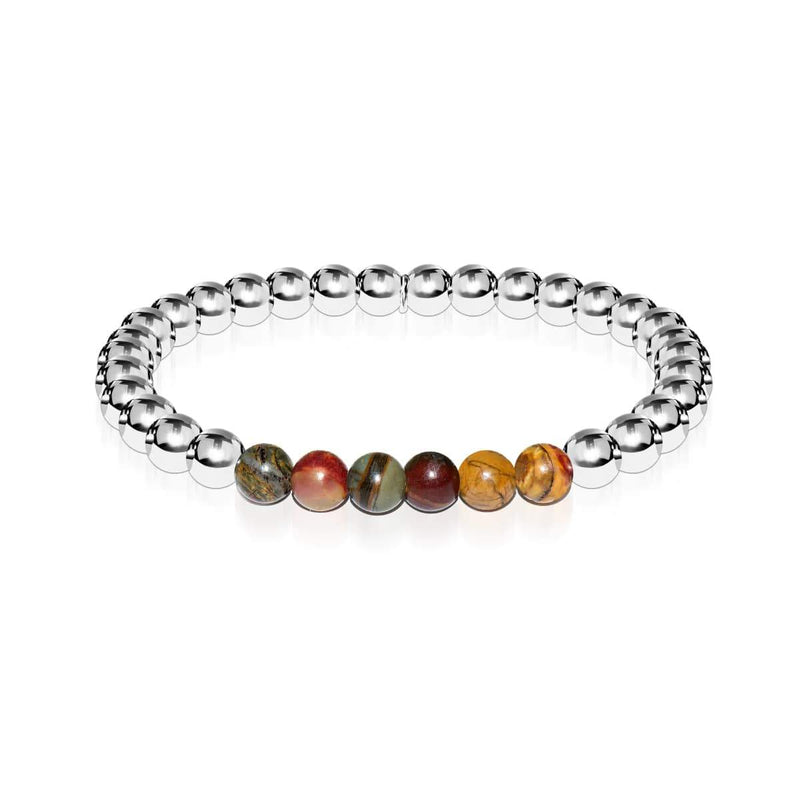 Wild | Silver | Red Picasso Jasper | Gemstone Expression Bracelet