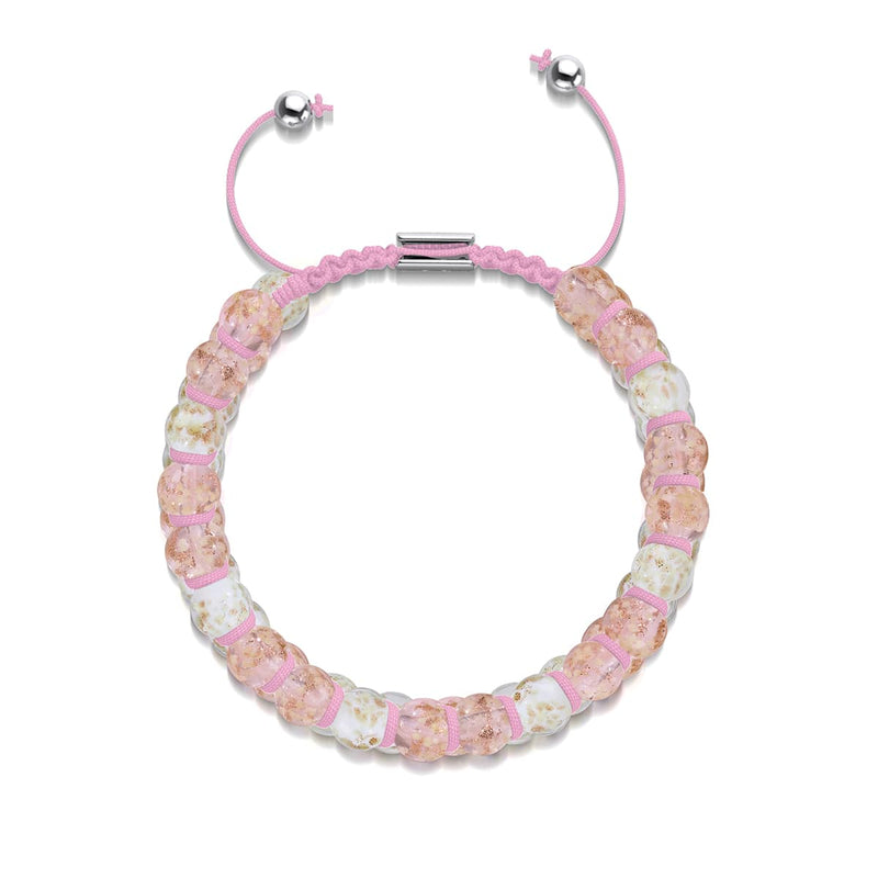 Bubblegum Dream | Rosewater x Ivory | Double Firefly Glass Bracelet