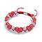 Candy Cane | Crimson x Ivory | Double Firefly Glass Bracelet
