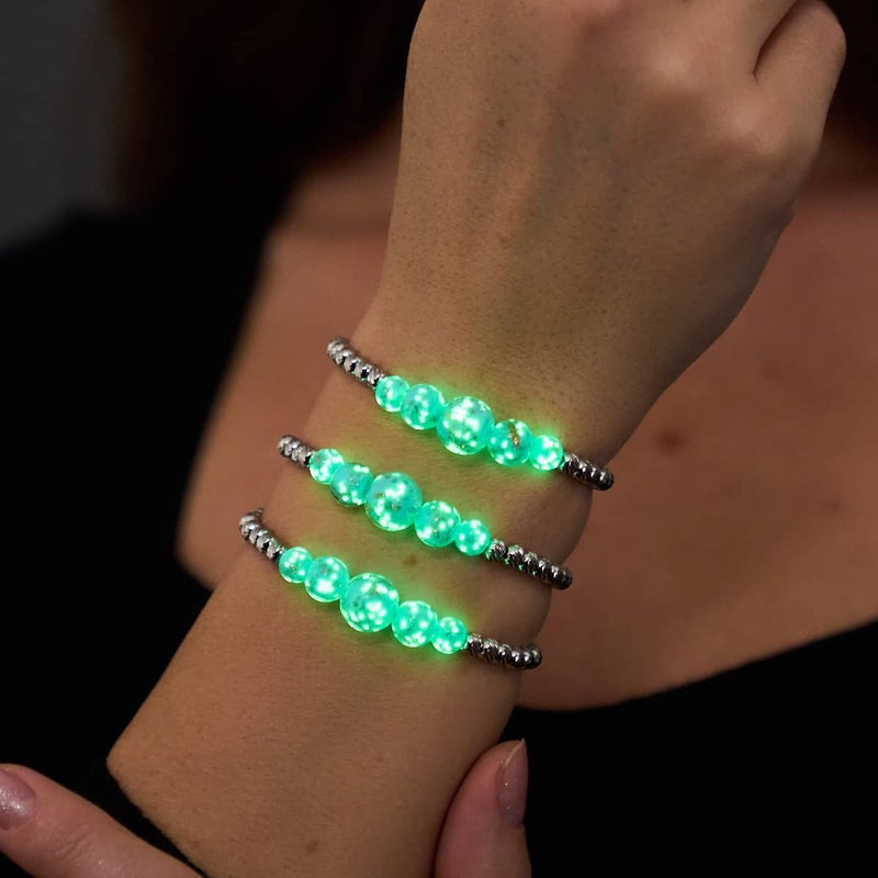 Cerulean | Silver | Firefly Glass Cascade Bracelet