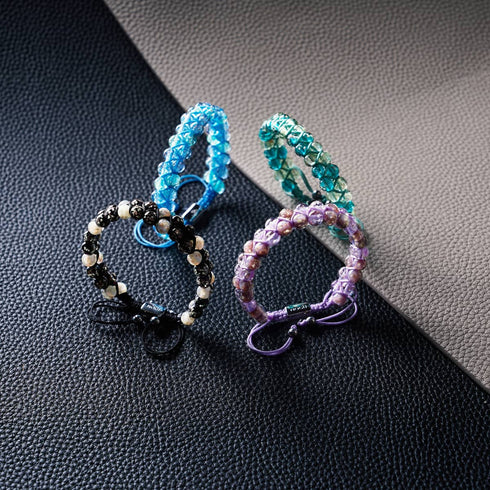 Cookies & Cream | Obsidian x Ivory | Double Firefly Glass Bracelet