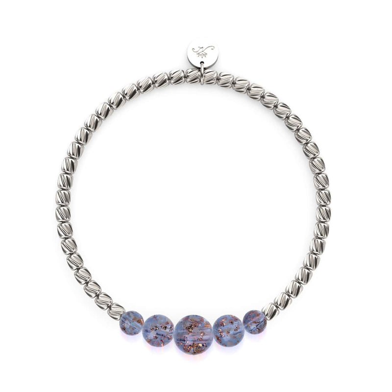 Indigo | Silver | Firefly Glass Cascade Bracelet