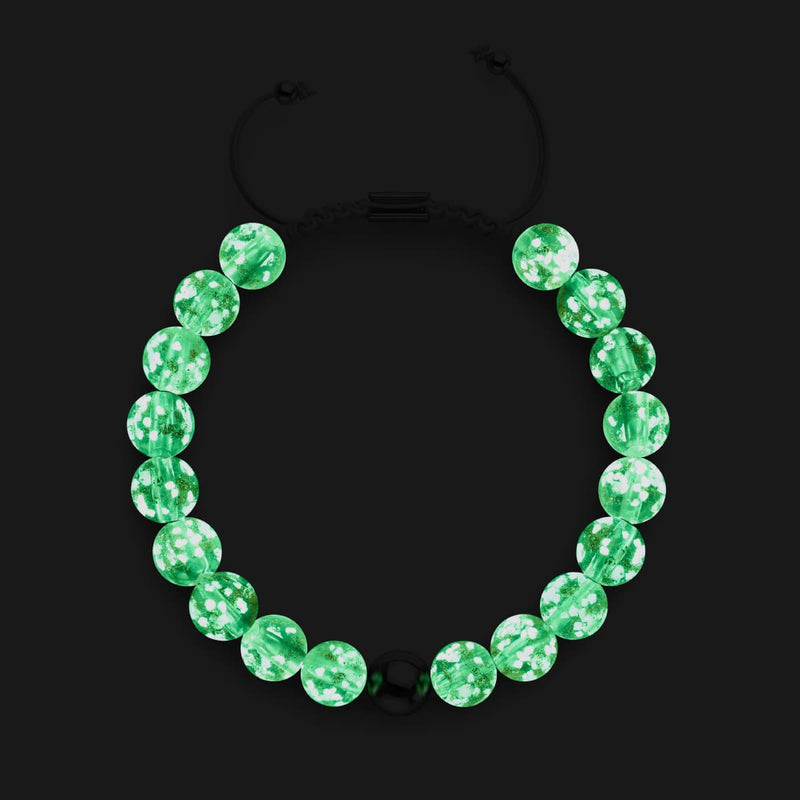 Indigo | Silver | Firefly Glass Macrame Bracelet