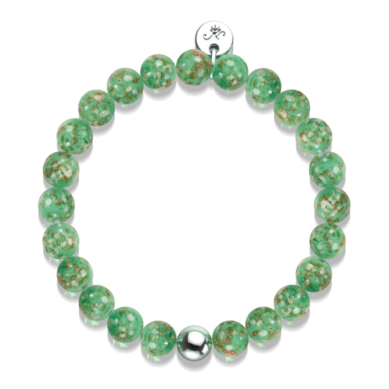 Kiwi | .925 Sterling Silver | Firefly Glass Bracelet
