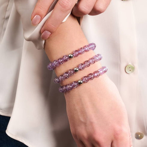 Lilac | .925 Sterling Silver | Firefly Glass Bracelet