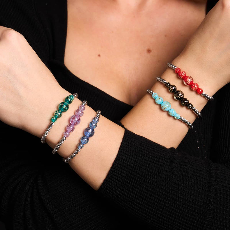 Lilac | Silver | Firefly Glass Cascade Bracelet