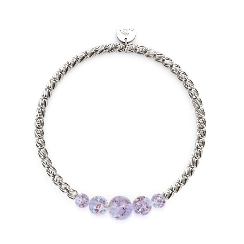 Lilac | Silver | Firefly Glass Cascade Bracelet