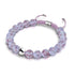 Lilac | Silver | Firefly Glass Macrame Bracelet