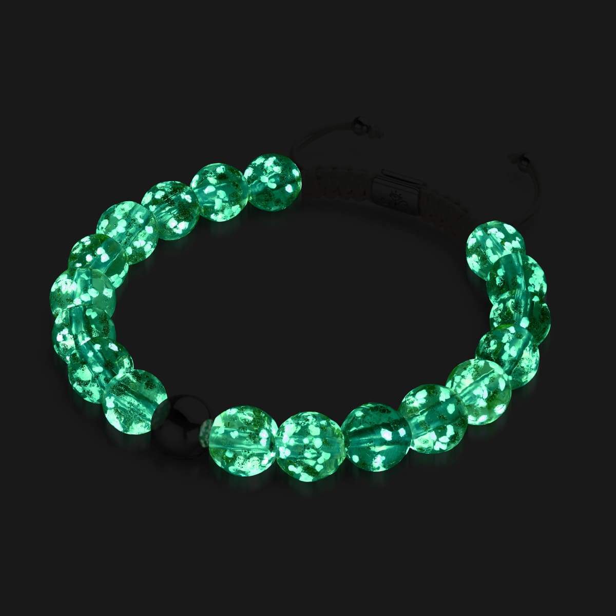 Lilac | Silver | Firefly Glass Macrame Bracelet