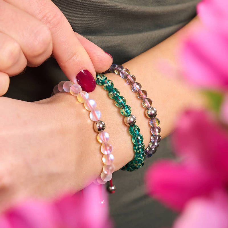 Mini Teal Firefly Glass x Red String Bracelet