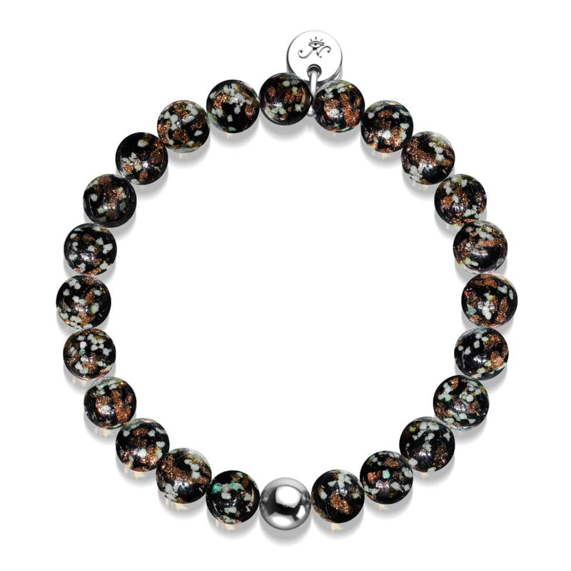 Obsidian | .925 Sterling Silver | Firefly Glass Bracelet
