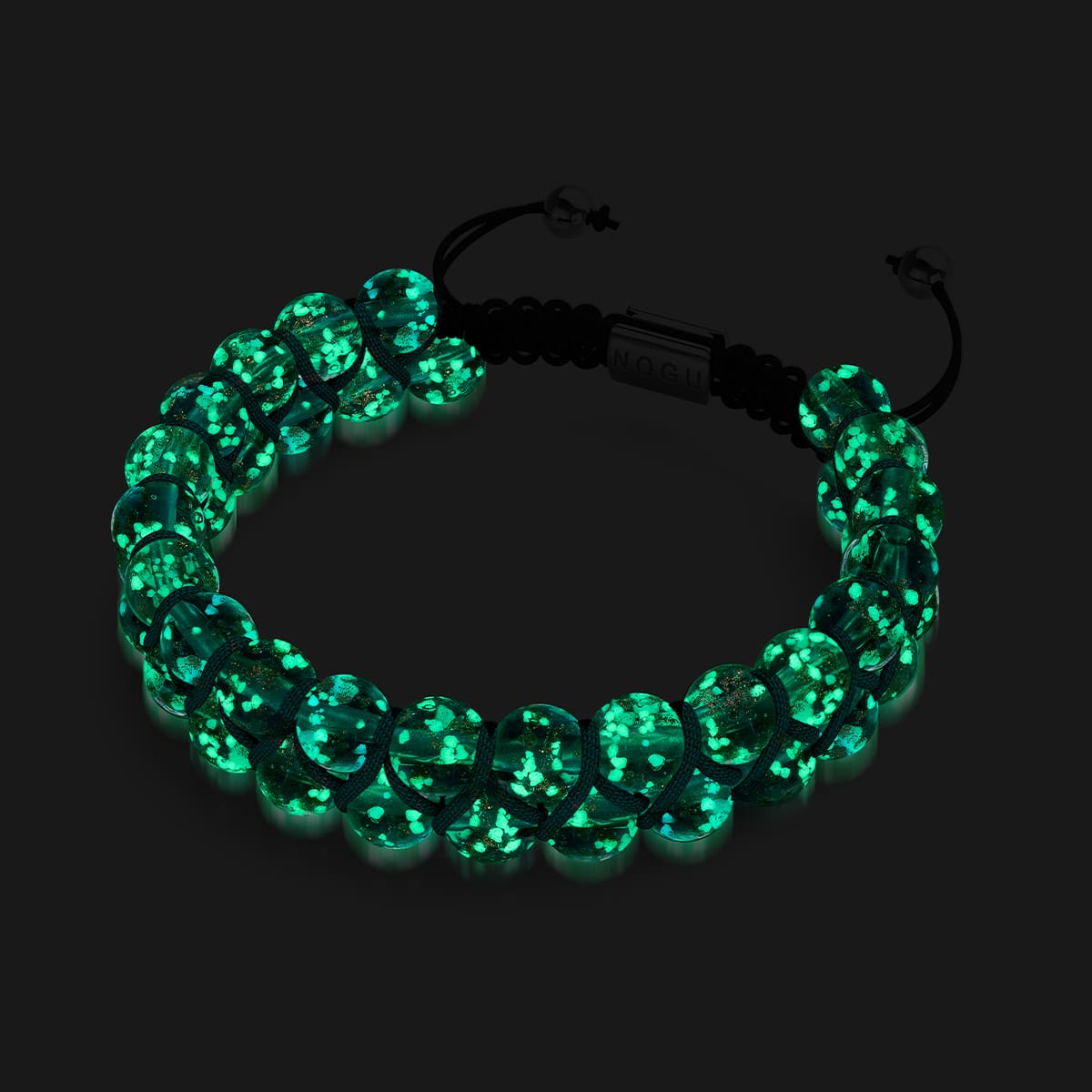 Ocean Spray | Teal x Evergreen | Double Firefly Glass Bracelet