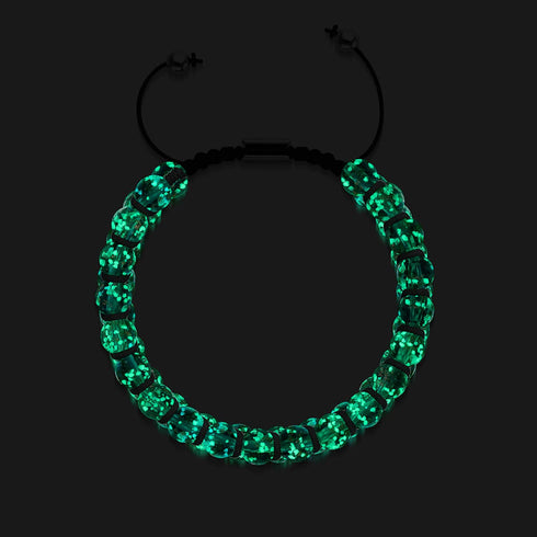 Ocean Spray | Teal x Evergreen | Double Firefly Glass Bracelet