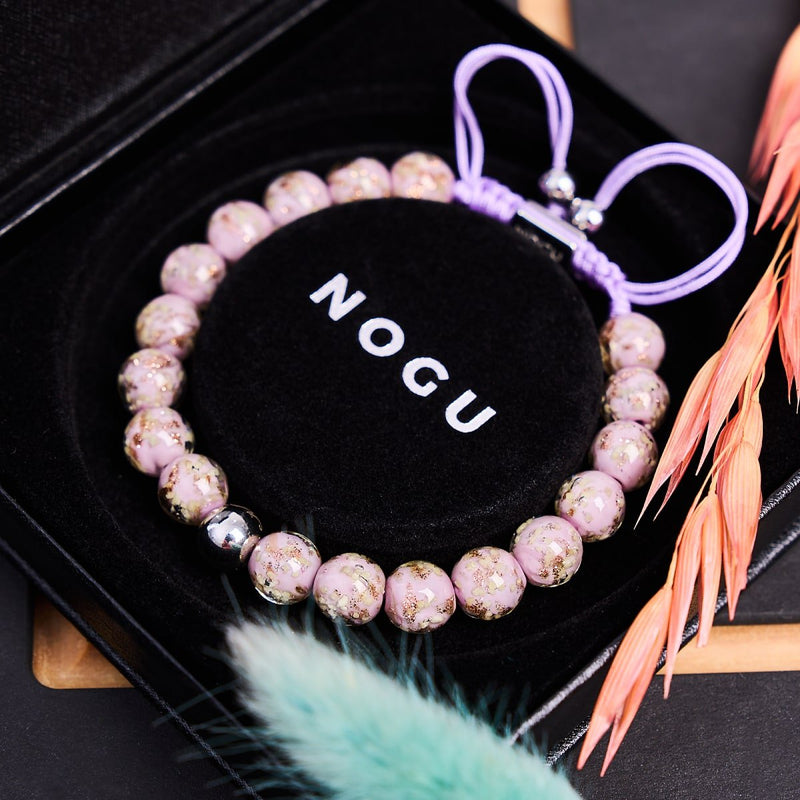 Periwinkle | Silver | Firefly Glass Macrame Bracelet