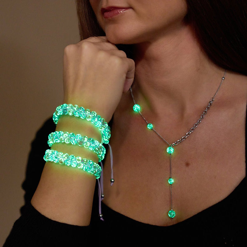 Purple Fields | Periwinkle x Lilac | Double Firefly Glass Bracelet