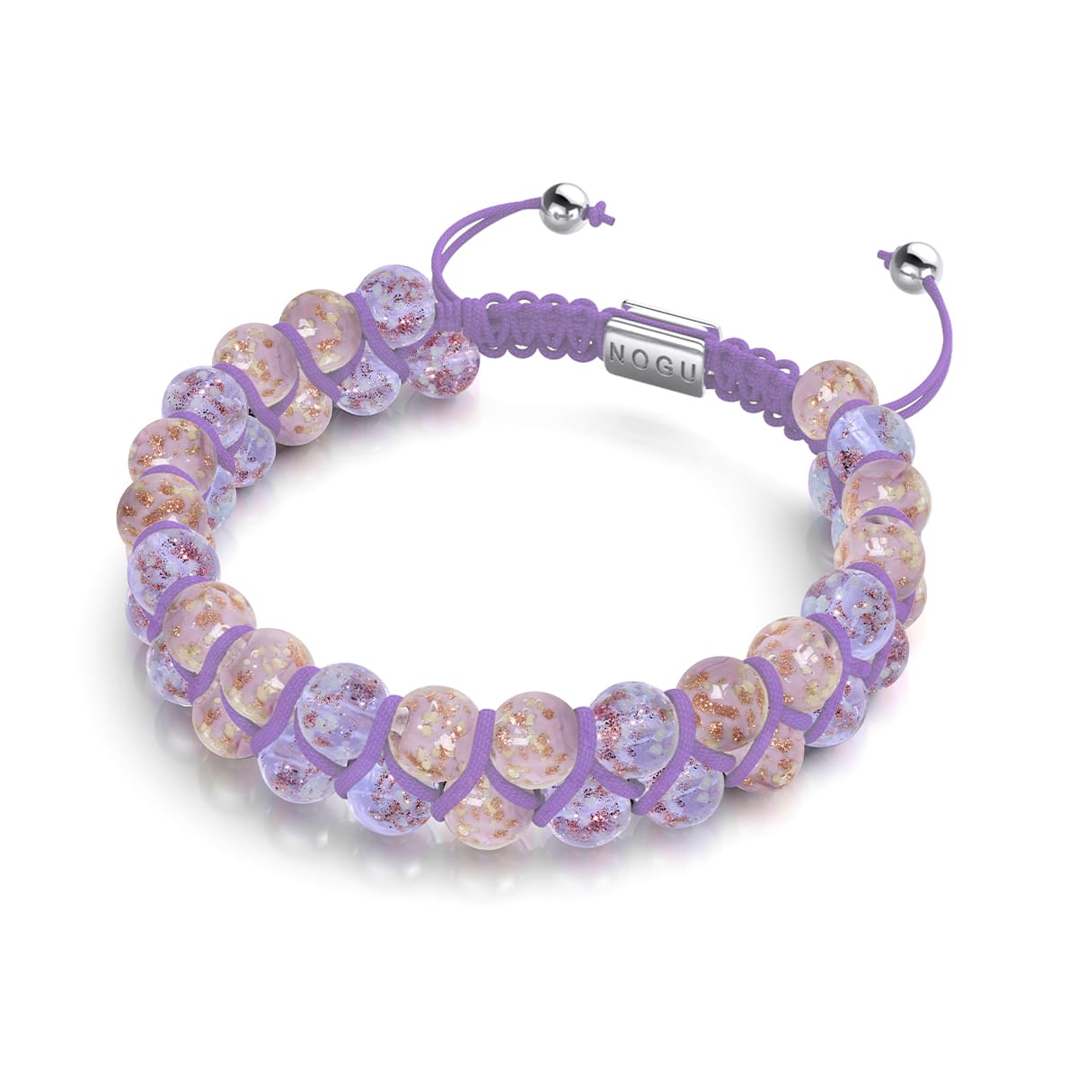 Purple Fields | Periwinkle x Lilac | Double Firefly Glass Bracelet