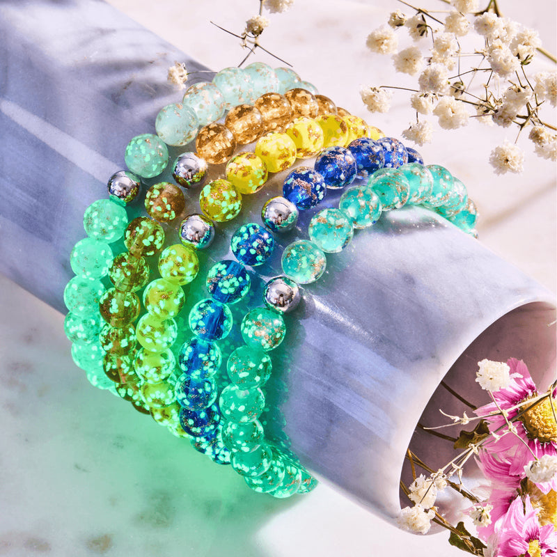 Succulent | .925 Sterling Silver | Firefly Glass Bracelet