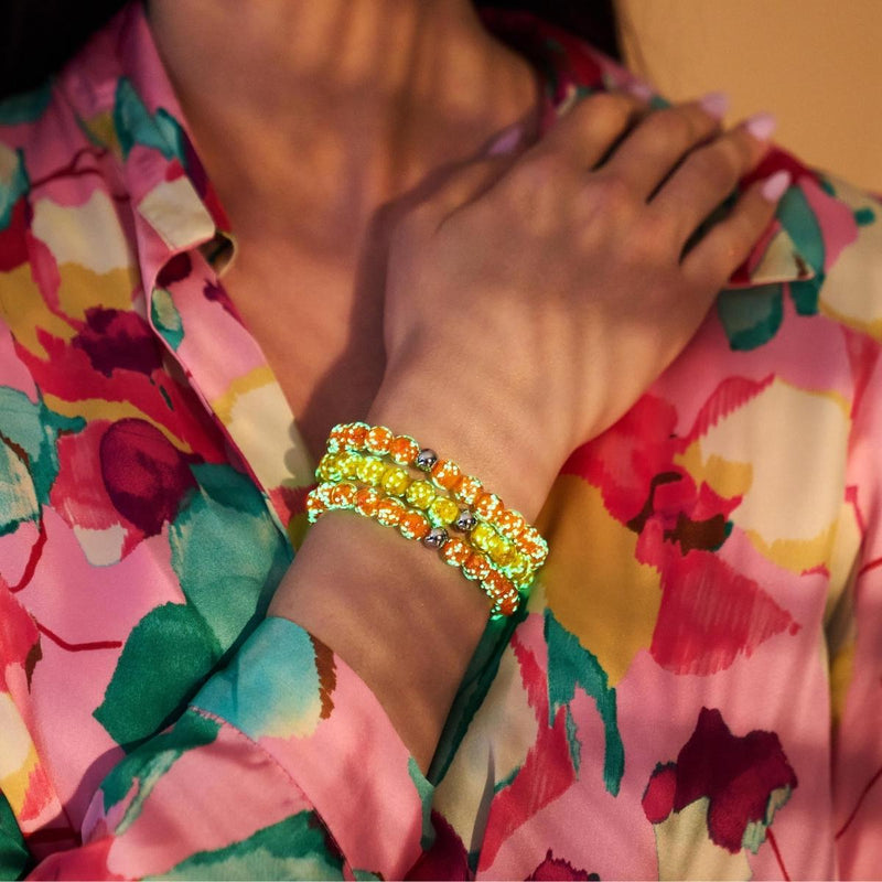 Tangerine | .925 Sterling Silver | Firefly Glass Bracelet