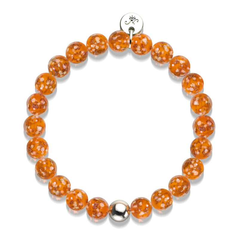 Tangerine | .925 Sterling Silver | Firefly Glass Bracelet