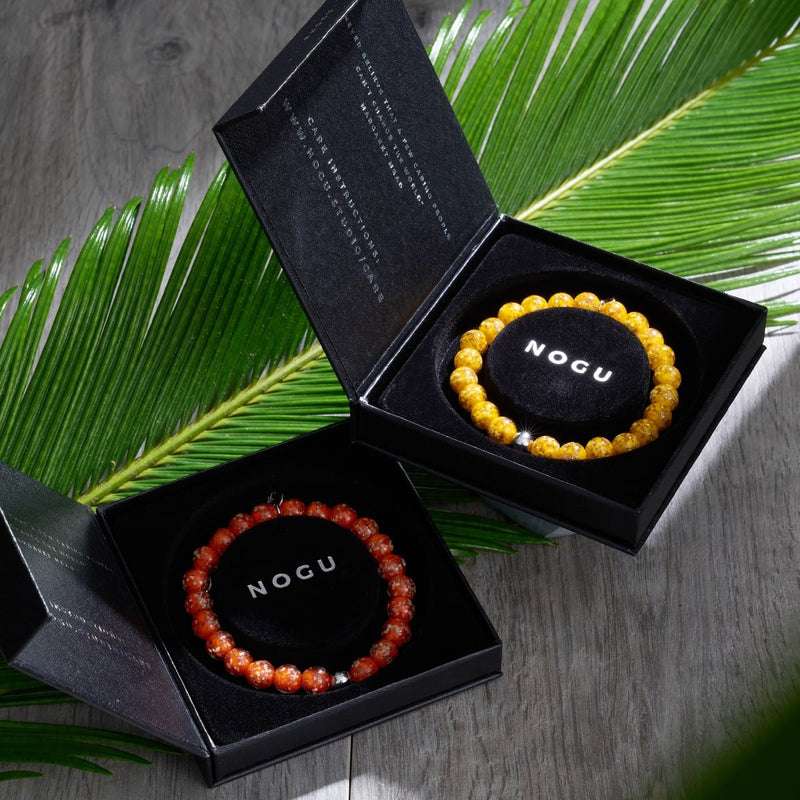 Tangerine | .925 Sterling Silver | Firefly Glass Bracelet