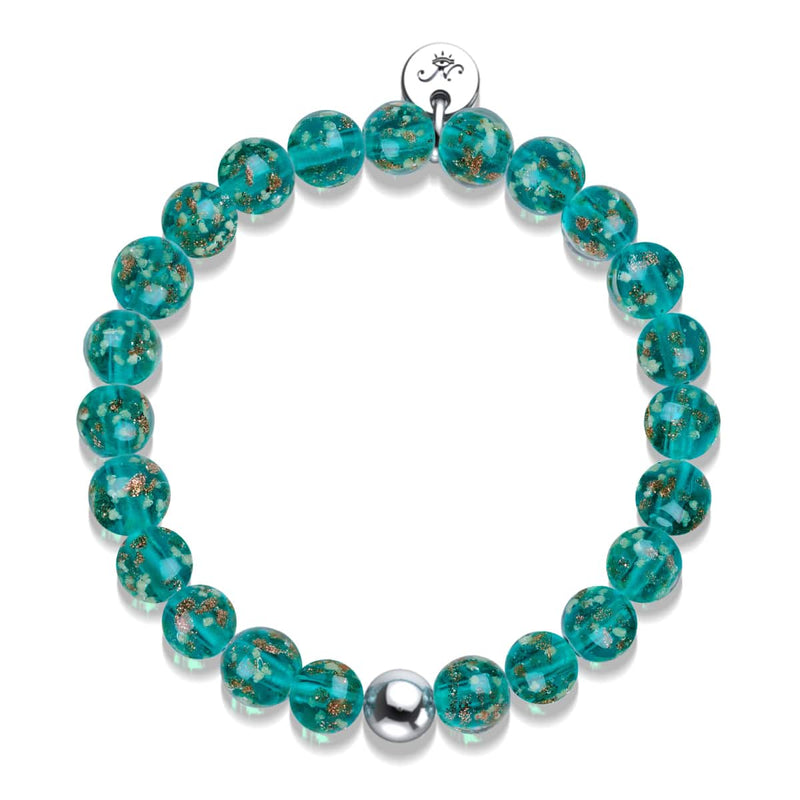 Teal | .925 Sterling Silver | Firefly Glass Bracelet