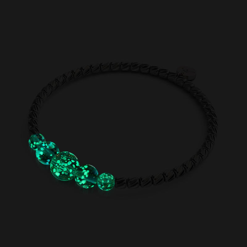 Teal | Silver | Firefly Glass Cascade Bracelet