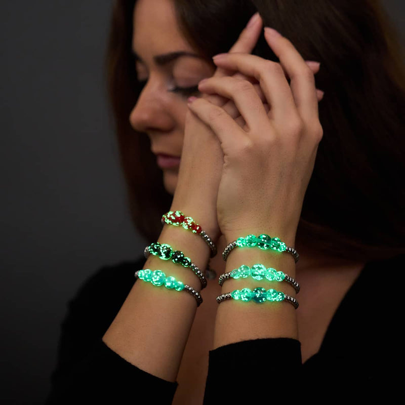 Teal | Silver | Firefly Glass Cascade Bracelet