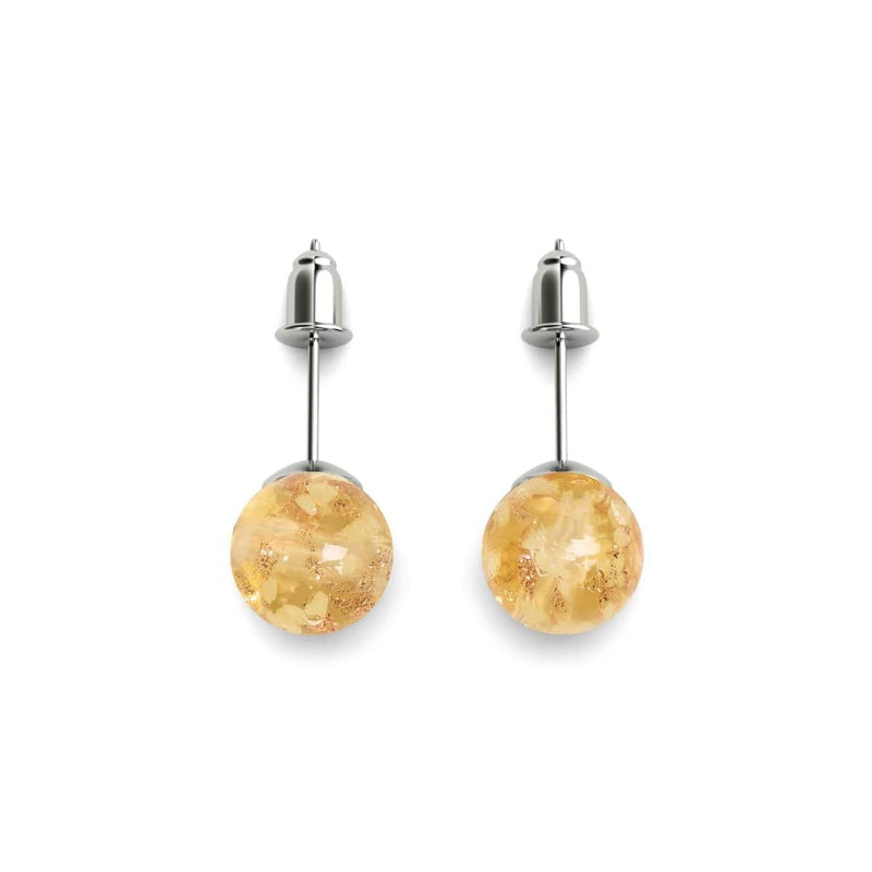 Amber | .925 Sterling Silver | Firefly Glass Stud Earrings