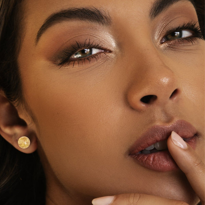 Amber | .925 Sterling Silver | Firefly Glass Stud Earrings