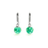 Cactus | .925 Sterling Silver | Firefly Glass Huggie Earrings