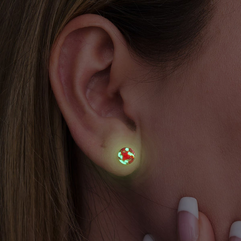 Crimson | .925 Sterling Silver | Mini Firefly Glass Stud Earrings