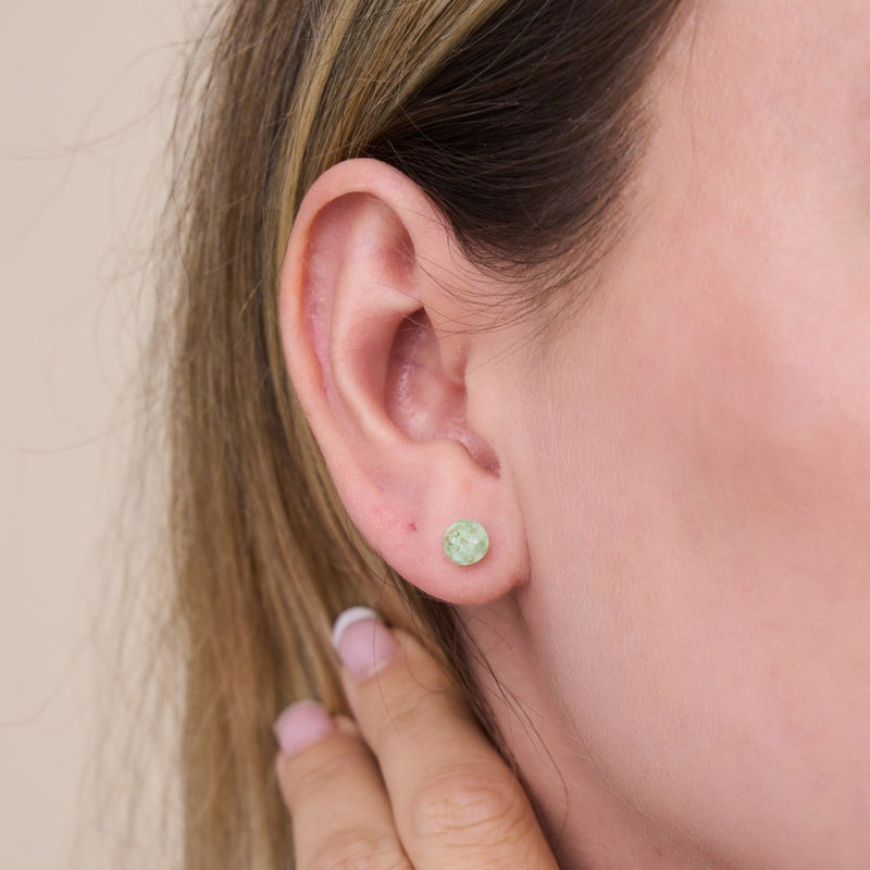 Evergreen | .925 Sterling Silver | Mini Firefly Glass Stud Earrings