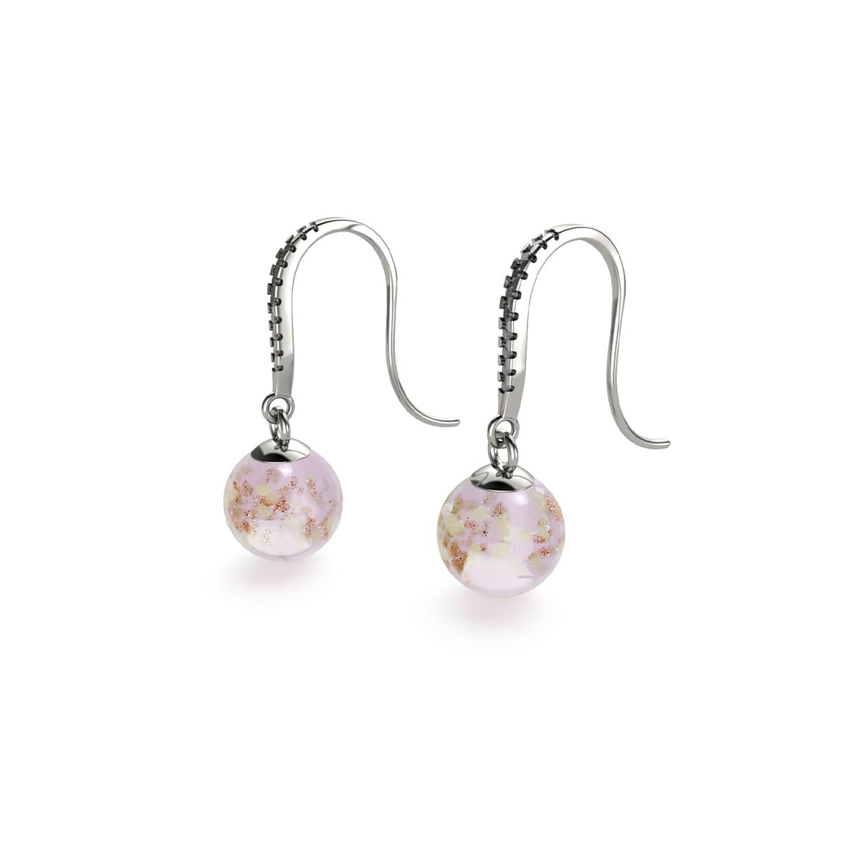 Guava | .925 Sterling Silver | Firefly Glass Huggie Earrings
