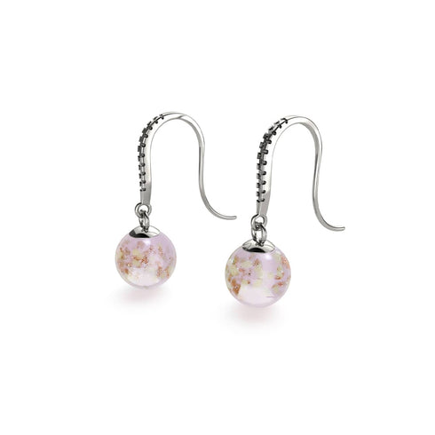 Guava | .925 Sterling Silver | Firefly Glass Huggie Earrings