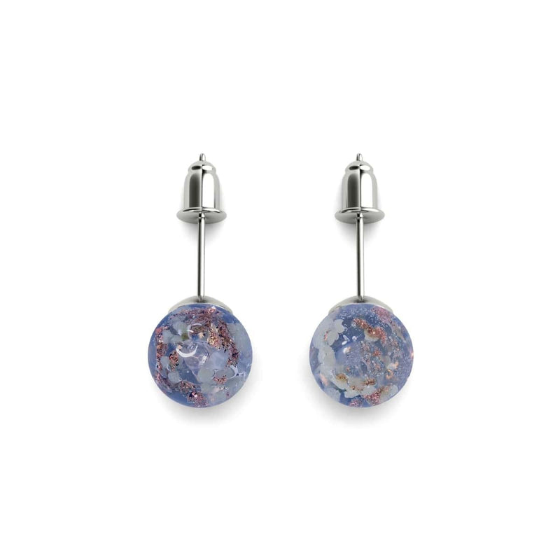 Indigo | .925 Sterling Silver | Firefly Glass Stud Earrings