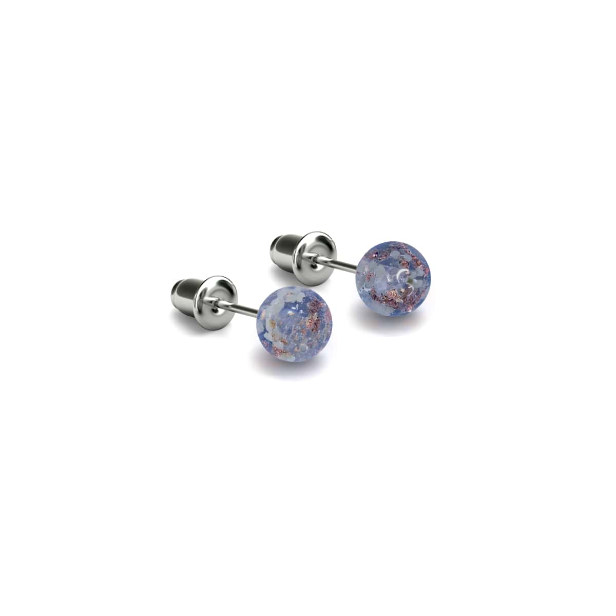 Indigo | .925 Sterling Silver | Mini Firefly Glass Stud Earrings