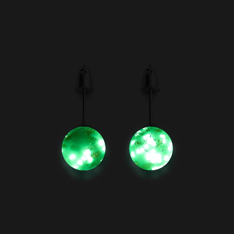 Ivory | .925 Sterling Silver | Firefly Glass Stud Earrings