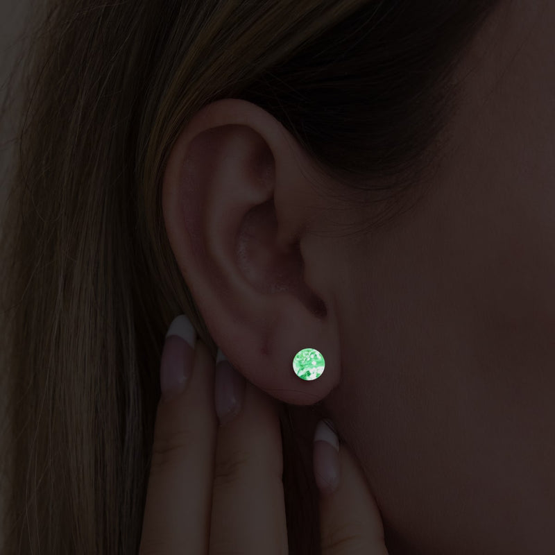 Lilac | .925 Sterling Silver | Mini Firefly Glass Stud Earrings