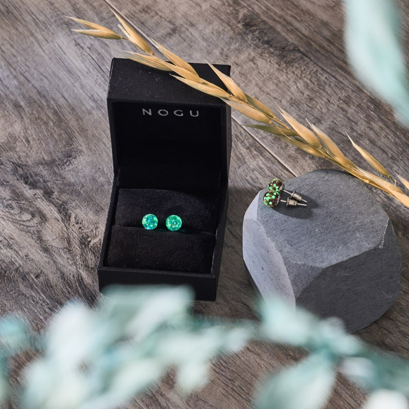 Merlot | .925 Sterling Silver | Mini Firefly Glass Stud Earrings