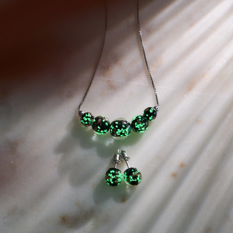 Obsidian | .925 Sterling Silver | Firefly Glass Stud Earrings