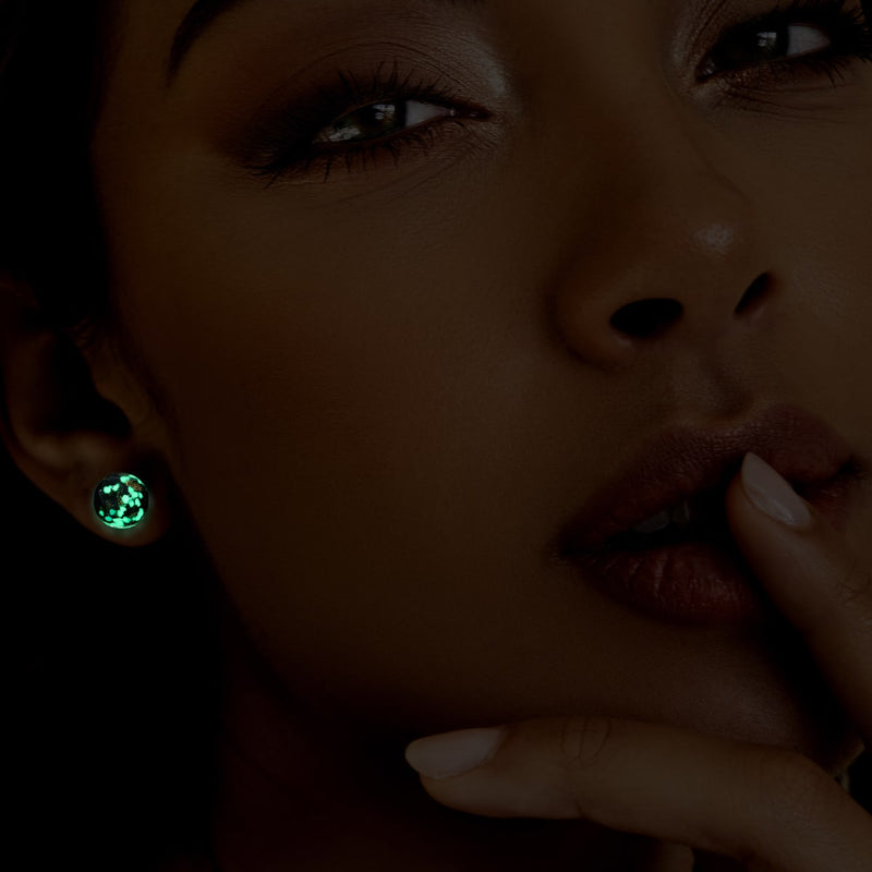 Obsidian | .925 Sterling Silver | Firefly Glass Stud Earrings