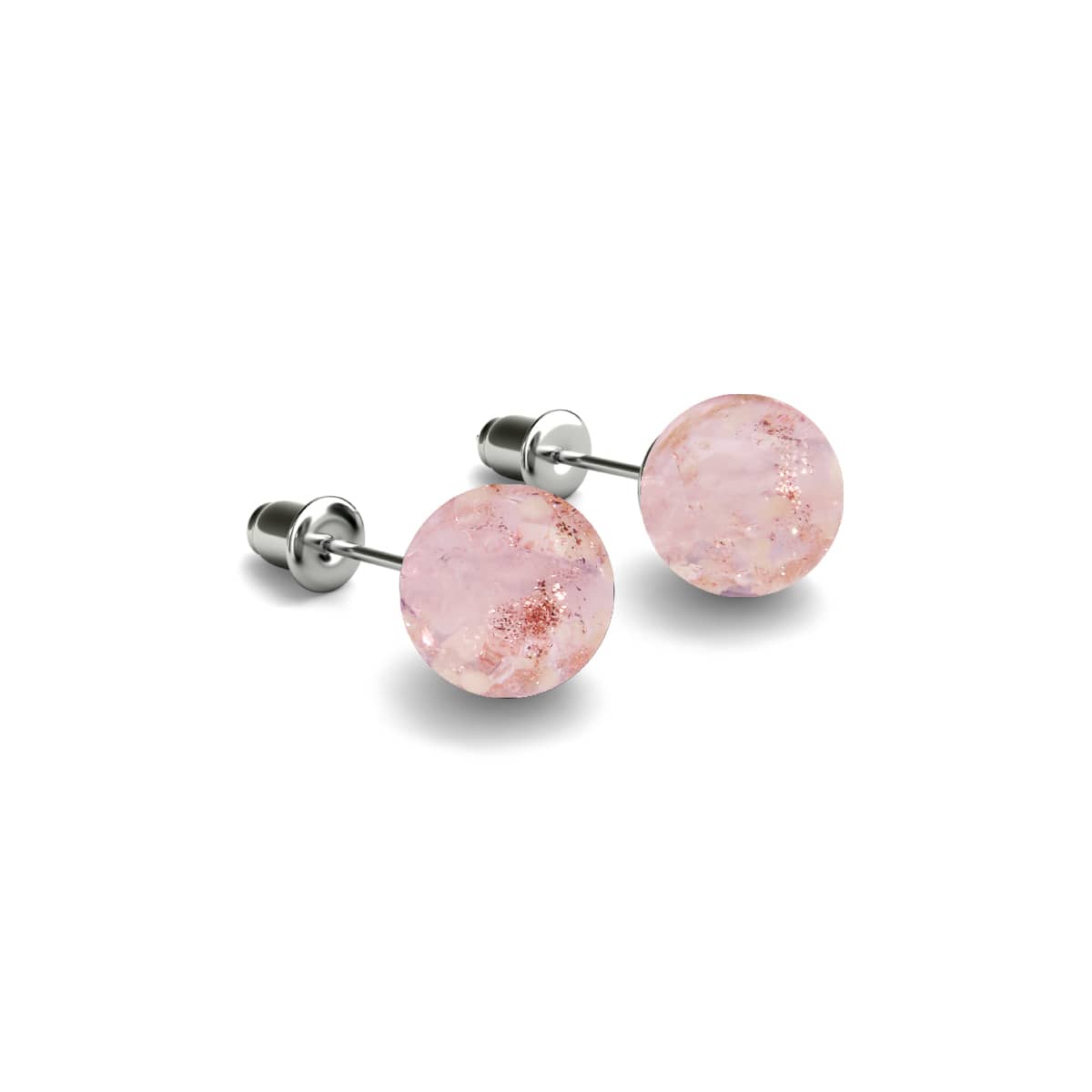 Rosewater | .925 Sterling Silver | Firefly Glass Stud Earrings